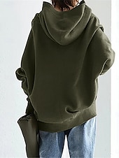 abordables chaqueta con capucha-Mujer Chaqueta con capucha Exterior Calle Ropa Cotidiana Otoño Invierno Regular Abrigo Ajuste regular Mantiene abrigado Transpirable Elegante Casual Chaquetas Manga Larga Plano Con bolsillos Full Zip