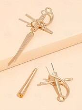 abordables Pendiente de mujer-Pendientes de oro con forma de espada para mujer: joyas de moda atrevidas y únicas para looks atrevidos y modernos
