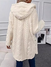billige Sherpa-jakker-Dame Fleece-jakke Teddyfrakk Hettegenser Hold Varm Pustende Glidelås Lomme Fleece Lined Fritid عادي Feriereise Gate Dagligdagstøy Ut på byen Enkeltkneppet Normal Hettegenser Normal Langermet Yttertøy