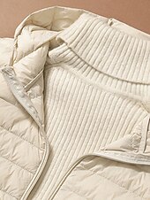 economico Puffers &amp; Parka-Per donna Gilet imbottito Tenere al caldo Traspirante Cerniera Tasche Informale Liscio Da mare Strada Da tutti i giorni Per uscire Cerniera Lungo Felpa Standard Senza maniche Capispalla Nero Rosa
