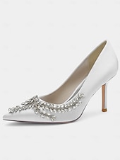 Women's Rhinestone-Embellished Satin Stiletto Heels – Elegant Pointed Toe Pumps for Evening Parties and Formal Events 26