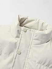 billiga Gilets-Herr Pufferväst Dagligen Ledigt Vår &amp; Höst Ficka Polyester Bekväm Ensfärgat Dragkedja Hög krage Svart Blå Kaki Väst