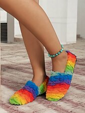 cheap Women&#039;s Slippers &amp; Flip-Flops-Women&#039;s Cozy Plaid Fleece Slippers - Soft Indoor Slip-Ons with Warm Plush Lining for Winter Comfort