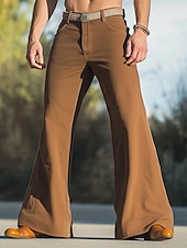 levne Kalhoty chinos-Pánské Rozšířené kalhoty Zvonové dno Kalhoty Kalhoty chinos Kalhoty pro volný čas Kapsy Straight-Leg Bez vzoru Pohodlné Yumuşak Plná délka Venkovní Denní Jdeme ven Módní Šik ven Černá Bílá Lehce