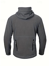 levne Pánské bundy a kabáty-Pánské Fleecová bunda Vojenská bunda Taktická bunda Denní Dovolená Zahřívací Kapsy Fleece Podzim zima Bez vzoru Módní Šik ven Kapuce Standardní Černá Khaki Armádní zelená Šedá Saka