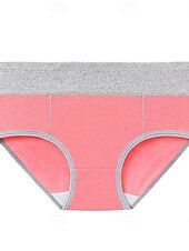 preiswerte Unterhosen-Damen Basic Höschen 1 Stk. Unterwäsche schlicht klassisch reine Farbe mittlere Taille Übergröße geschlechtsneutral hellblau schwarz weiß M L XL Home Outfits