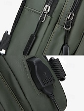 olcso Férfitáskák-férfi vízálló crossbody hevedertáska usb töltőcsatlakozóval – kültéri utazó válltáska több zsebbel