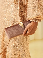 voordelige Clutches &amp; Avondtasjes-dames fluwelen clutch met gouden veeraccent en kettingband - elegante avondtas voor formele evenementen en feesten