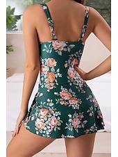billiga Badessor-Dam Badkläder Tankini Baddräkt Elegant Tropisk Blommig Ärmlös Baddräkter