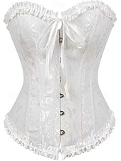 ieftine Corsete-corset corsete de dimensiuni plus pentru femei corsete country sexy doamnă dragă control burtă push up jacquard jacquard cârlig cu flori abstracte &amp;amp; ochi lace up nailon / bumbac nunta special