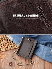 cheap Wallets-Men&#039;s Premium Cowhide RFID Blocking Wallet - Vintage Bifold Leather Wallet with Coin Zipper, Card Slots for Everyday Use