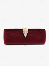 voordelige Clutches &amp; Avondtasjes-dames fluwelen clutch met gouden veeraccent en kettingband - elegante avondtas voor formele evenementen en feesten