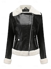 economico Puffers &amp; Parka-Per donna Giacca invernale Giacca in pile Tenere al caldo Traspirante Cerniera Tasche In pile Informale Liscio Da mare Strada Da tutti i giorni Per uscire Cerniera Corto Collo ripiegabile Standard