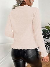 cheap Solid Colors-Women&#039;s Sweater Cardigan Casual Soft Pure Color Ribbed V Neck Buttons Knitted Long Sleeve Regular Tops Knit Outdoor Daily Weekend Pink Brown Fall Winter