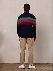cheap Men&#039;s Golf Clothing-Men&#039;s Sweater Black Navy Blue Green Long Sleeve Thermal Warm Top Color Block Fall Winter Golf Attire Clothes Outfits Wear Apparel