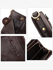 cheap Wallets-Men&#039;s Premium Cowhide RFID Blocking Wallet - Vintage Bifold Leather Wallet with Coin Zipper, Card Slots for Everyday Use