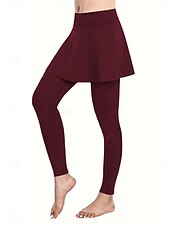 olcso Sima leggings-Női Pamutszövet nadrág Skort Alkalmi / sportos Teljes hossz Magas derék Sima Magas vágás kellemes Mekano Kényelmes Mikroelasztikus Tornaterem Fekete Bor Khakizöld Szürke Tavasz &amp; Ősz Normál
