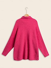preiswerte Damenpullover-Rollkragenpullover aus Rippstrick mit Wollmischung, überschnittenen Schultern und Fledermausärmeln