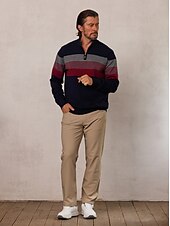 cheap Men&#039;s Golf Clothing-Men&#039;s Sweater Black Navy Blue Green Long Sleeve Thermal Warm Top Color Block Fall Winter Golf Attire Clothes Outfits Wear Apparel