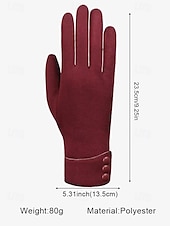 preiswerte Accessoires für Damen-Schwarze Touchscreen-Winterhandschuhe für Damen mit Knopfmanschette – warme und stylische SMS-Handschuhe für kaltes Wetter