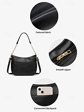 baratos Malas com Alça-bolsa de ombro feminina marrom de couro sintético com alça de corrente dourada – bolsa tiracolo casual estilosa para o dia a dia e para o trabalho