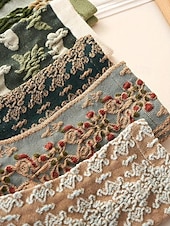 ieftine Șosete de damă-șosete vintage de damă cu broderie florală – design retro elegant, ideal pentru purtarea de zi cu zi