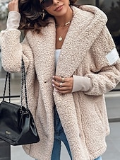 abordables Chaquetas-Mujer Abrigo de invierno Chaqueta casual Exterior Calle Ropa Cotidiana Otoño Invierno Regular Abrigo Ajuste regular Mantiene abrigado Transpirable Elegante Casual Chaquetas Manga Larga Color sólido