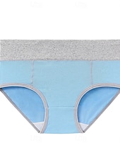 preiswerte Unterhosen-Damen Basic Höschen 1 Stk. Unterwäsche schlicht klassisch reine Farbe mittlere Taille Übergröße geschlechtsneutral hellblau schwarz weiß M L XL Home Outfits
