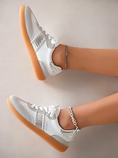 billiga Damsneakers-kvinnors retro svarta och vita sneakers med snörning - avslappnad lågtoppsdesign med mocka och tygdetaljer, bekväm sula för dagligt bruk och sportaktiviteter