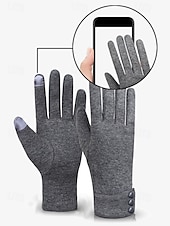 preiswerte Accessoires für Damen-Schwarze Touchscreen-Winterhandschuhe für Damen mit Knopfmanschette – warme und stylische SMS-Handschuhe für kaltes Wetter