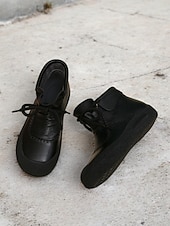 levne Kotníkové boty-dámské hnědé šněrovací kotníkové boty z umělé kůže s detaily vintage stehu, pohodlná podrážka pro běžné outdoorové nošení