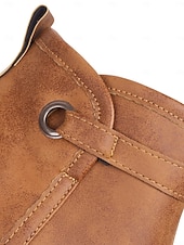 abordables Cowboy y botas occidentales-Botines estilo western vintage para mujer con tacones gruesos en bloque: botines de piel sintética con cremallera lateral para uso informal y al aire libre