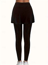 olcso Sima leggings-Női Pamutszövet nadrág Skort Alkalmi / sportos Teljes hossz Magas derék Sima Magas vágás kellemes Mekano Kényelmes Mikroelasztikus Tornaterem Fekete Bor Khakizöld Szürke Tavasz &amp; Ősz Normál