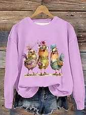 abordables Animaux Tops-pull femme animal vêtements de tous les jours imprimé décontracté sweat à capuche décontracté à manches longues micro-élastique automne hiver confort respirant tissu doux