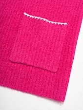 billiga Koftor &amp; Ytterkläder-Dam Kofta Nedvikt Ribbad Sticka Ullblandning Färgblock Drop Shoulder Höst vinter Ledigt / vardag Ledigt vardag Långärmad Kontrastfärg Rosenröd S M L