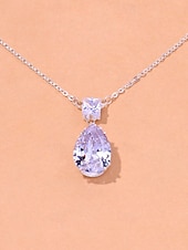 economico Collana da donna-elegante set di collana e orecchini in cristallo a goccia – gioielli scintillanti per spose e occasioni formali