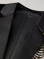 cheap Party Blazer-Men&#039;s Blazer Jacket Tuxedo Party Sparkle Striped Blazer Red Blue Gold Standard Fit Single Breasted One-button
