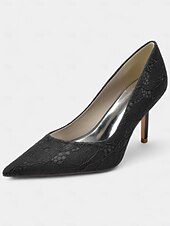 levne Formální-dámské jehlové podpatky s krajkou vyšívané špičkou - elegantní vysoké podpatky na večírky, večerní akce a formální příležitosti