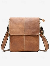 economico Borselli da uomo-Per uomo Borsa a tracolla Borsa a tracolla Borse a tracolla Pelle Cuoio Ufficio Casual / quotidiano Cerniera Tasche multiple Massima capacità Duraturo espandibile Tinta unica Marrone chiaro
