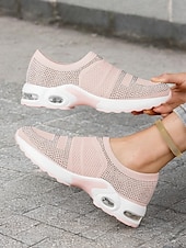 preiswerte Damen-Sneaker-leichte lila Slip-On-Sneaker für Damen mit Strass-Details – bequeme Luftpolstersohle zum Gehen und für die Freizeit