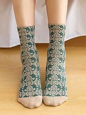 ieftine Șosete de damă-șosete vintage de damă cu broderie florală – design retro elegant, ideal pentru purtarea de zi cu zi