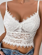 cheap Corsets-Women&#039;s Loungewear Pure Color Corsets Carnival Party Valentine&#039;s Day Breathable Straps Sleeveless Lace Backless Summer Spring Home Outfits