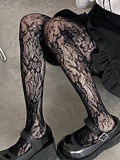 olcso Női zokni-női gótikus csipkemintás harisnyanadrág - áttetsző hálós harisnyanadrág cosplayhez, partihoz és hétköznapi ruhákhoz