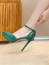 ieftine Formal-Tocuri stiletto cu platforma eleganta de dama cu bareta la glezna si accent cu fundita - perfecte pentru evenimente formale