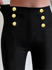 economico Leggings semplici-Per donna Leggings Leggings comodi Moda Streetwear Lunghezza intera Vita Alta Grafico Stampa Taglio alto Comodo Morbido Confortevole Micro-elastico All'aperto Streetwear Nero 1 # Nero Primavera