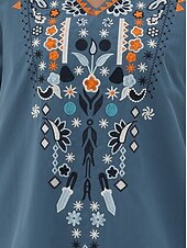 halpa Boho-mekot-Ystävänpäivä Naisten Normaali Mini mekko Rento mekko Pitkähihainen Boho-mekko Boho-mekko Perus Vapaa-aika Boheemi Loma Ystävänpäivä Katu Loose Fit Kukka Asetelma Lyhythihainen V kaula-aukko Sininen