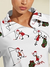 billiga Kvinnors golfkläder-Dam Pullover-tröja Vit Långärmad Överdelar Golfkläder för damer Kläder Outfits Bär kläder