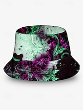 economico Cappelli da uomo-cappello da pescatore con stampa artistica da uomo con motivo floreale astratto blu e oro – cappello da sole da esterno elegante e unico per tutte le stagioni