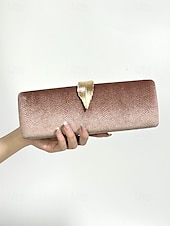 voordelige Clutches &amp; Avondtasjes-dames fluwelen clutch met gouden veeraccent en kettingband - elegante avondtas voor formele evenementen en feesten