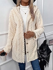 billige Sherpa-jakker-Dame Fleece-jakke Teddyfrakk Hettegenser Hold Varm Pustende Glidelås Lomme Fleece Lined Fritid عادي Feriereise Gate Dagligdagstøy Ut på byen Enkeltkneppet Normal Hettegenser Normal Langermet Yttertøy